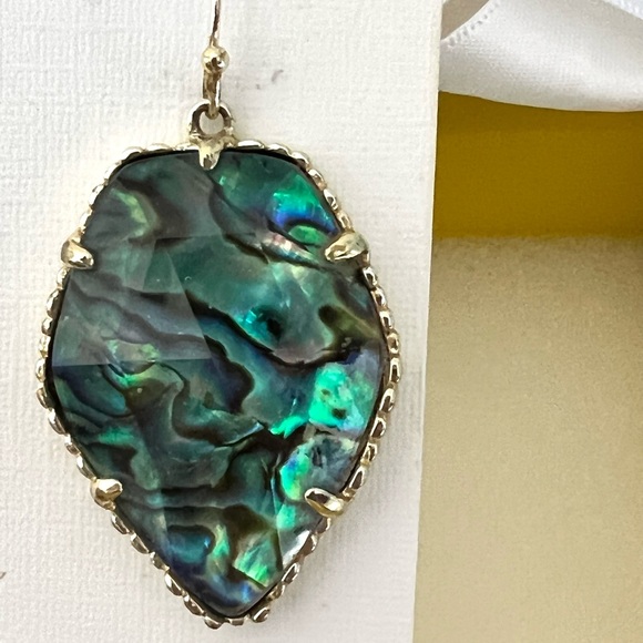 NWOT RARE & Retired Kendra Scott Corley Earrings Abalone Yellow Gold INCREDIBLE! - Picture 9 of 11